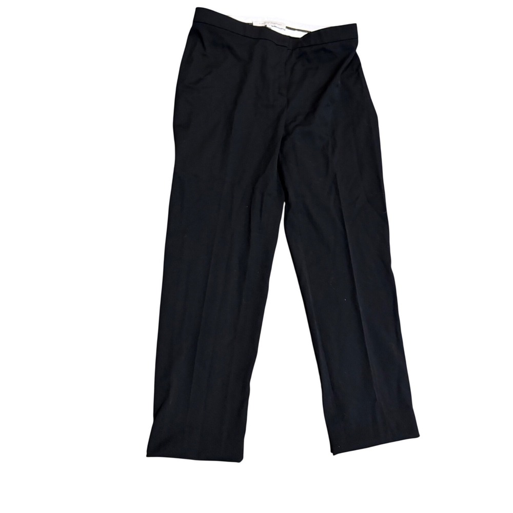 Carolina Herrera New York Black Virgin Wool Ankle‎ Tailored Pants 8 10 italy